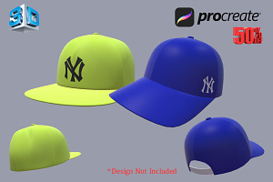 3D Model Baseball Cap for Procreate, an Object 3D Model by Shorty Graphics Shop