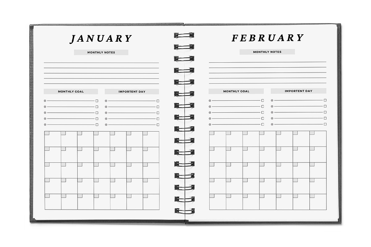 Ultimate Monthly Planner Pack vlo:06, a Stationery Template by DesignByStore (Photo 2 of 4)
