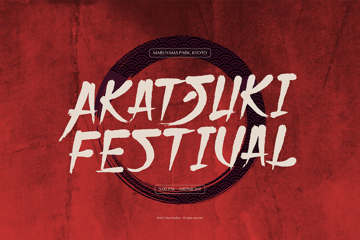 Aomine Kensai | Japanese Solid Brush, a Handwritten Font by Denustudios (Photo 5 of 12)