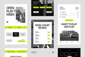 Padel Community Instagram Pack, a Social Media Template by fakhroo
