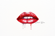 Beautiful Watercolor Red Lips, an Object Illustration by New-School-Wave (Thumbnail 3 of 5)