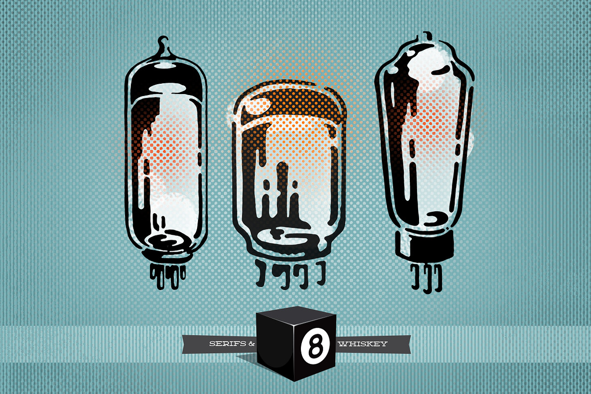 Hand drawn old vacuum tubes, a Technology Illustration by Serifs & Whiskey (Photo 1 of 2)