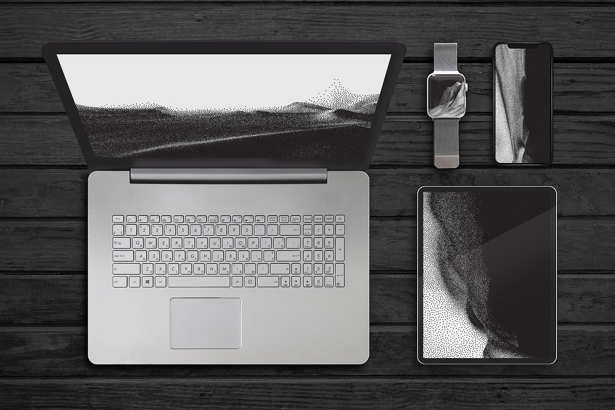 Stipple - Vector landscapes, a Background Graphic by RDShop (Photo 4 of 7)