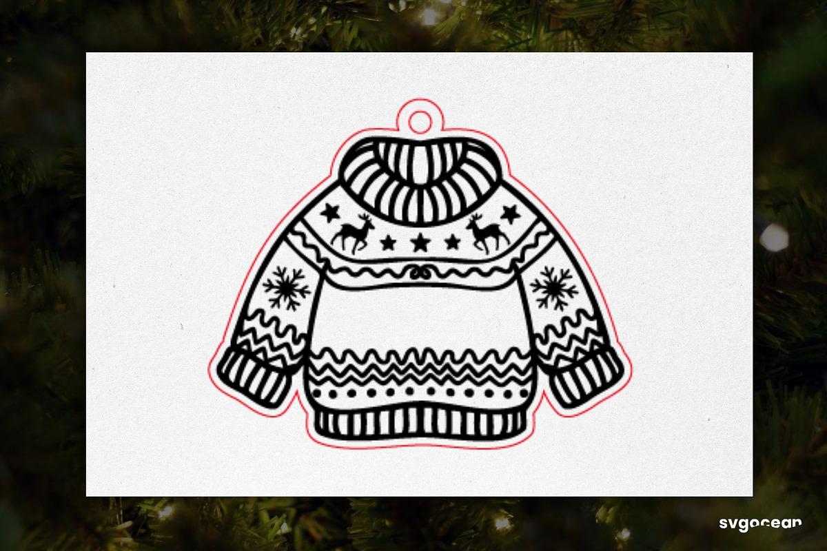 Christmas Sweater Ornaments SVG Bund, a Decorative Illustration by svgocean (Photo 4 of 9)
