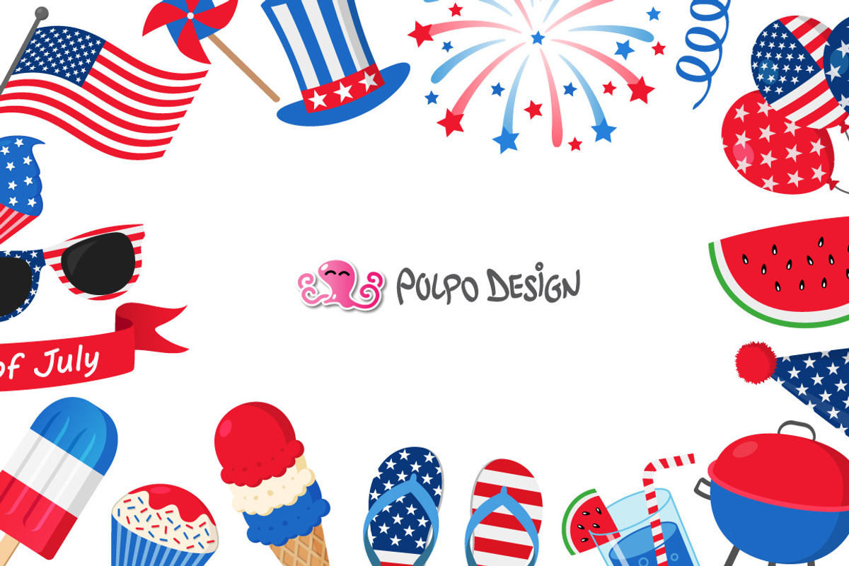 4th of July clipart, an Object Graphic by PolpoDesign (Photo 2 of 2)