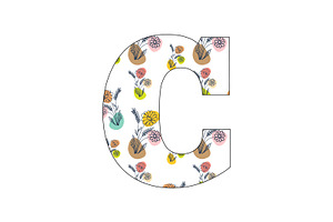 Colorful Floral Alphabets A-Z