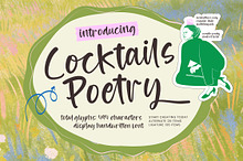 Cocktails Poetry Display Handwritten