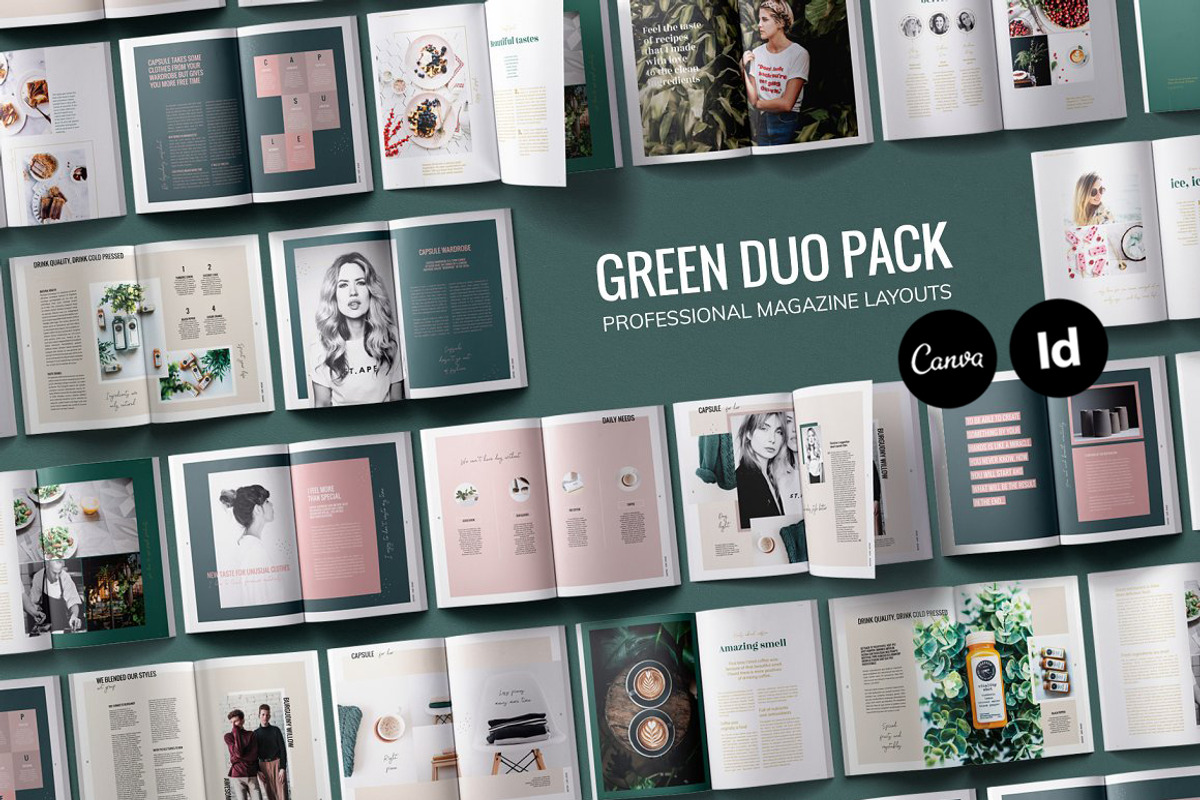 Magazine Duo Pack / CANVA, INDD, a Magazine Template by Mirazz (Photo 1 of 16)