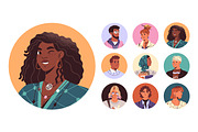 Happy people portraits, avatars set, a Person Illustration by PaperTrident (Thumbnail 1 of 10)
