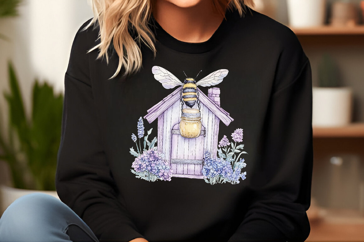 Watercolor Bee Home Clipart, an Illustration by DreamCafeArt (Photo 5 of 9)