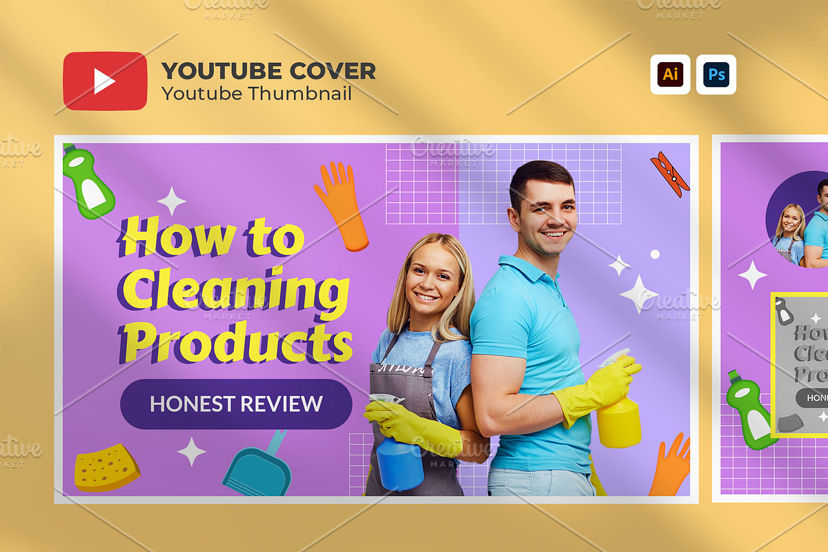 Product Review Youtube Thumbnail, a Social Media Template by hekenostudio (Photo 1 of 4)