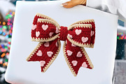 Yarn Crochet Bow Valentine PNG, an Illustration by DreamCafeArt (Thumbnail 5 of 8)