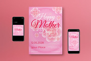 Pink Gradient Mother's Day Flyer Set, a Flyer Template by graphicook (Thumbnail 1 of 3)