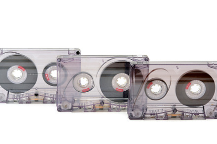Audio cassette collection isolated on white background., a Technology Photo by Serg64