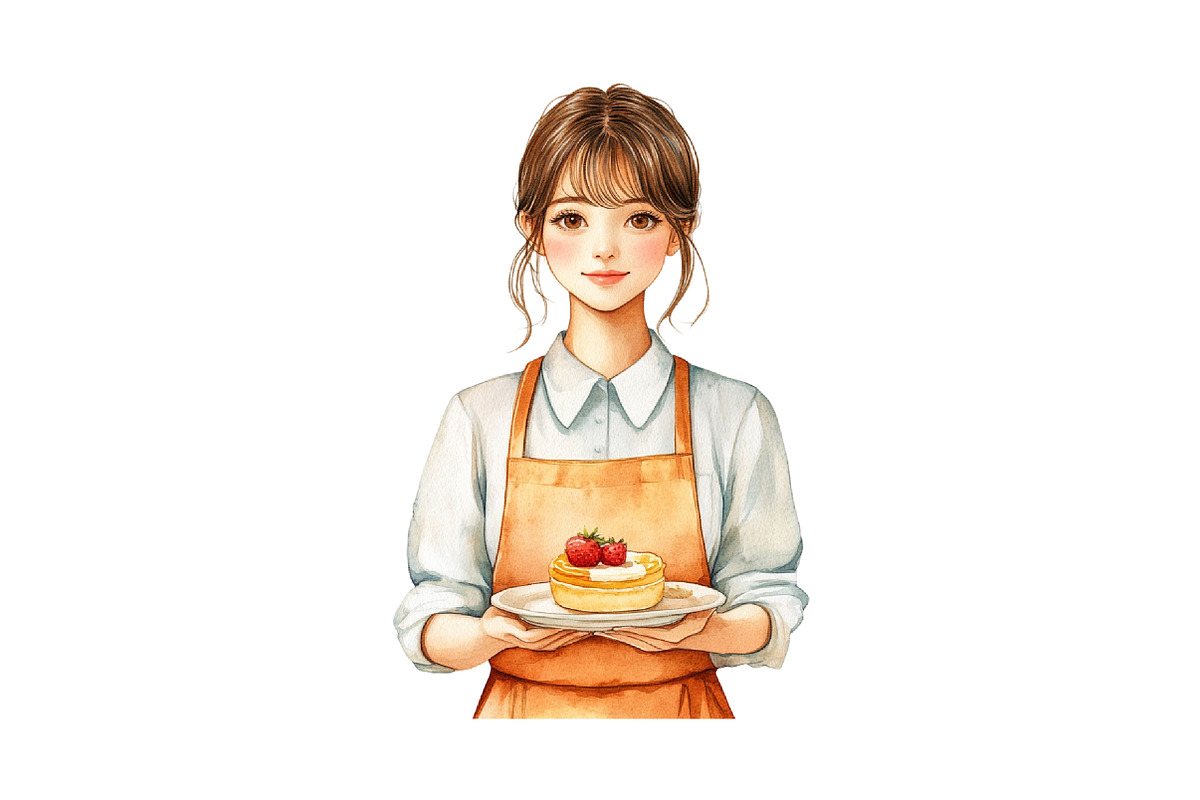 Waitress Watercolor Clipart, an Illustration by Craft Nest (Photo 3 of 9)