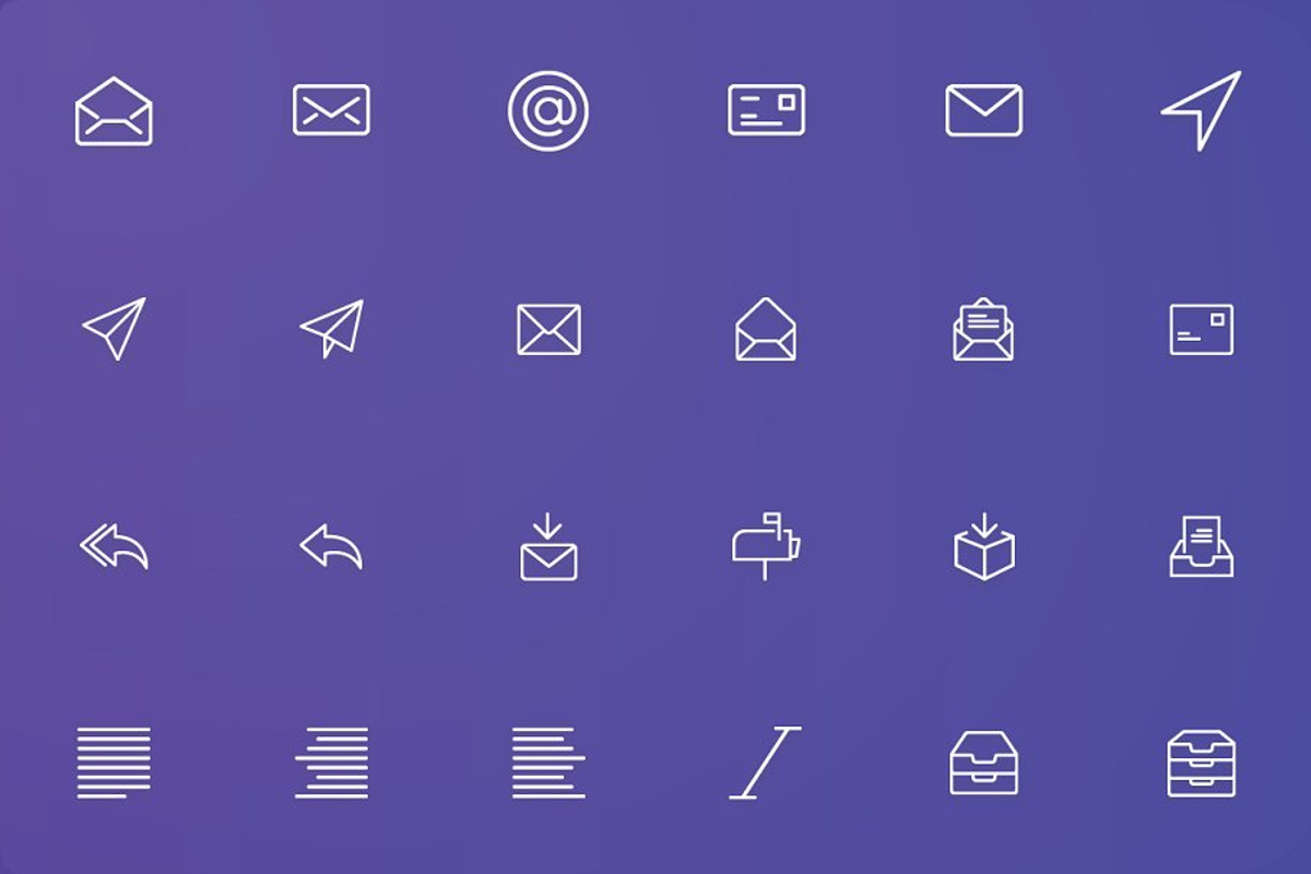 Text and Email Thin Line Icons, an Outline Icon by FlatLineIcons (Photo 2 of 4)