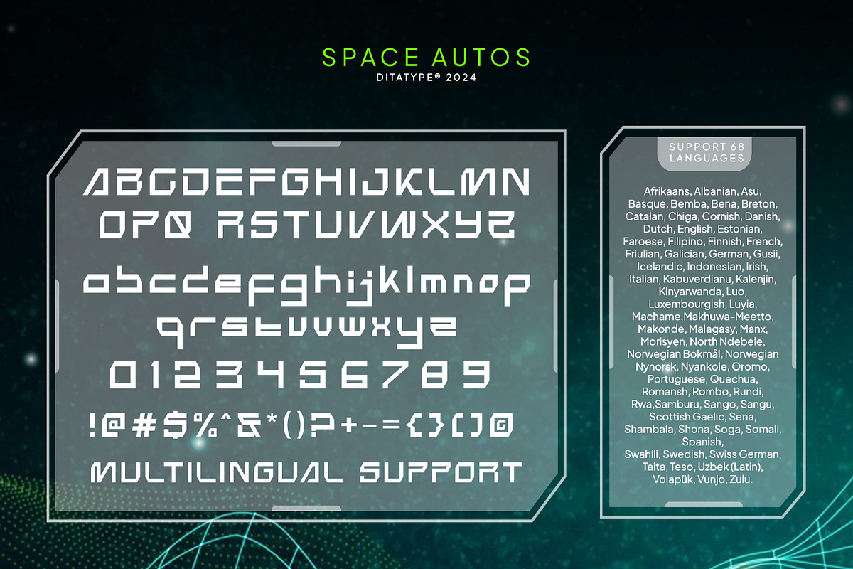 Space Autos, a Symbol Font by Ditatype (Photo 7 of 11)