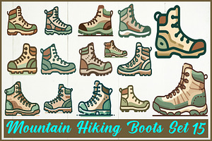 Adventure Hiking Bag Icons, an Object Graphic by yasushie