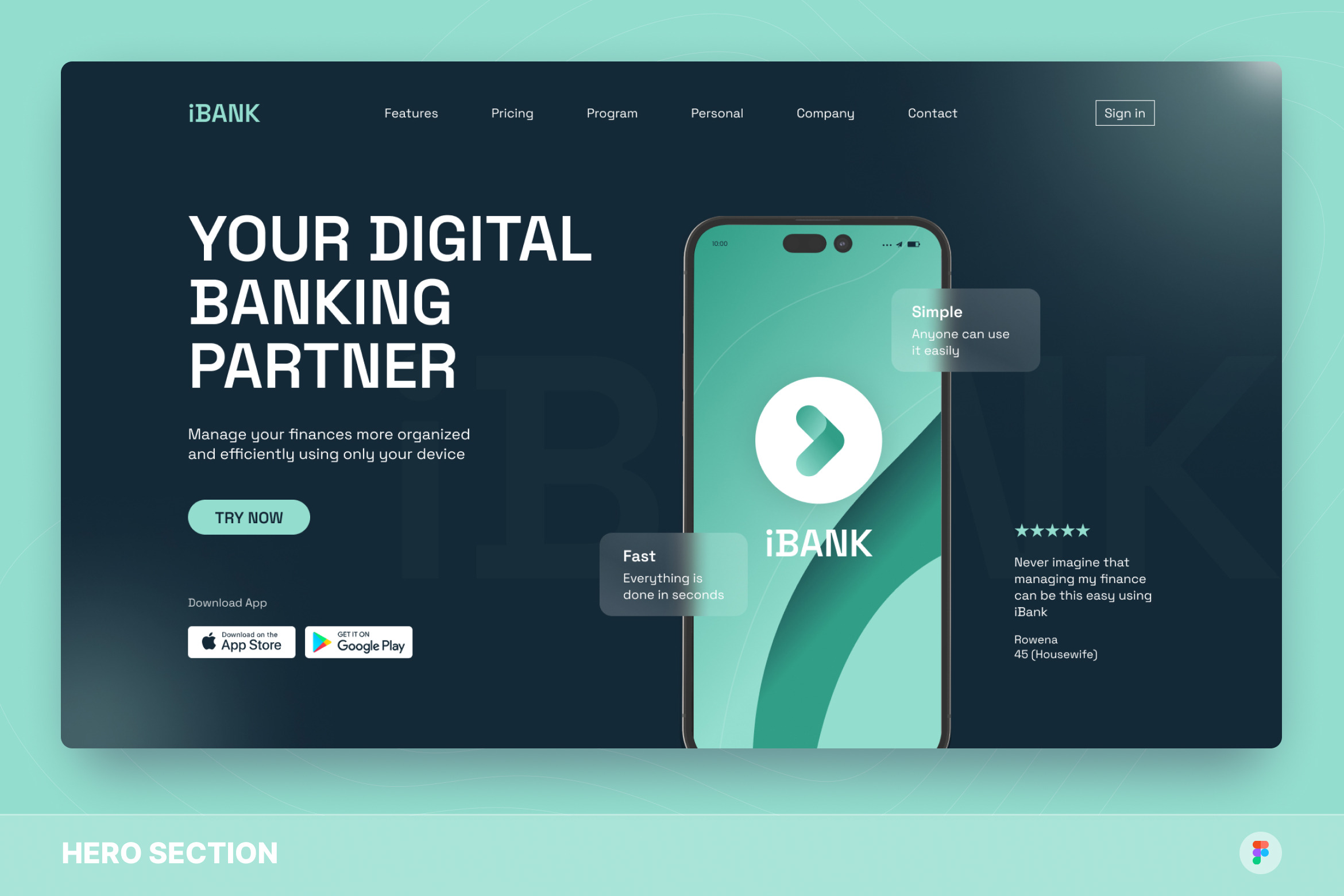iBank - Digital Banking Hero Section, an UI Kit Template by Studio Delapan