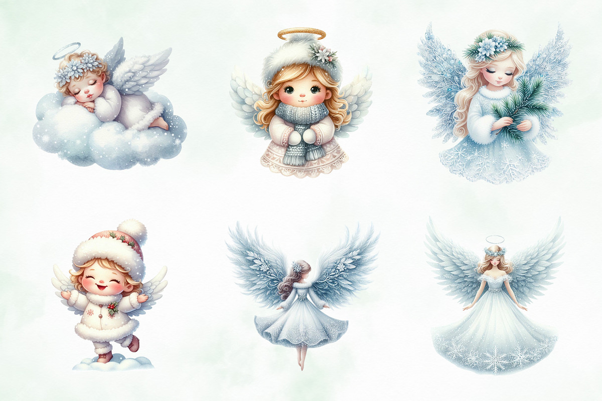 Winter Snow Angel Clipart, an Illustration by Creative Art (Photo 4 of 5)