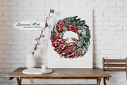 Merry Christmas Wreaths Clipart Set, a Seasonal Illustration by Leonaa art (Thumbnail 20 of 21)