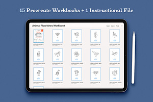 Animal Flourishes Procreate Workbook