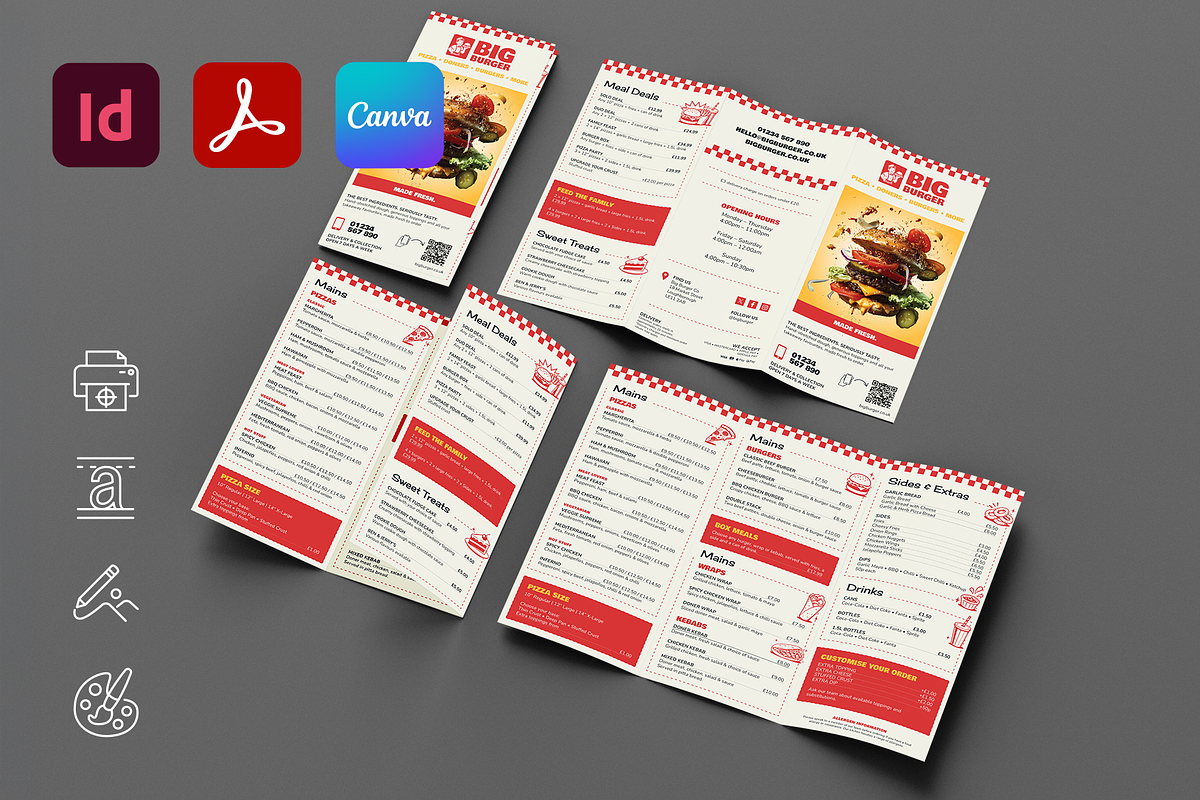 Editable Burger Menu Template, a Flyer Template by Kida (Photo 3 of 3)