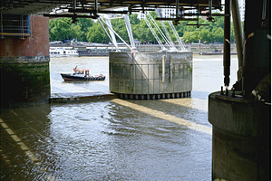 Boat under the bridge on the river, an Architecture Photo by Oleksandr Berezko