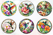 Hummingbird Round Stained Glass Png, an Illustration by RobertsArt (Thumbnail 6 of 7)