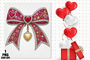 Rhinestone Valentines Bow Png, an Illustration by Daily.Designs (Thumbnail 5 of 5)