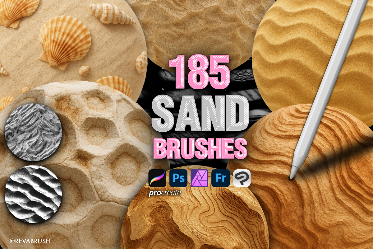 Procreate Sand & Desert brushes, a Brush Add-On by Revabrush (Photo 1 of 7)