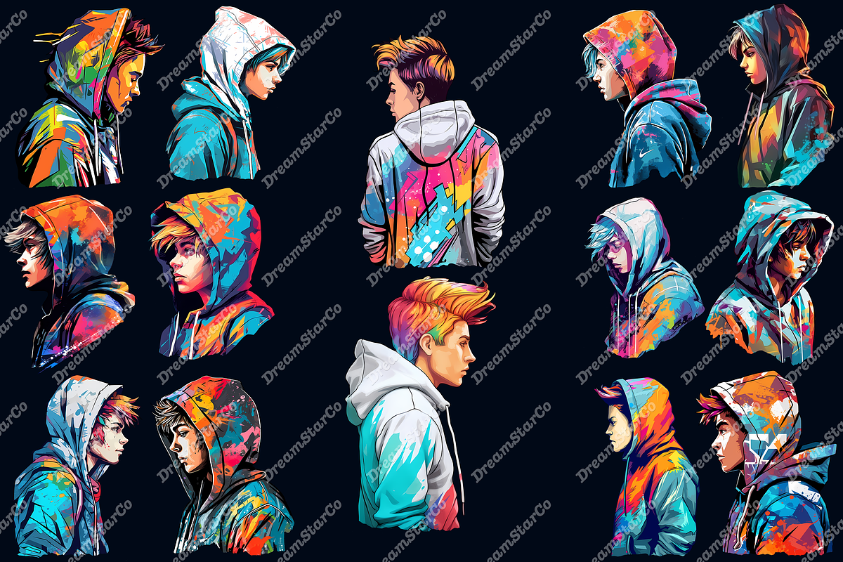 Hooded Boy cliparts, an Object Graphic by DreamerStarCo (Photo 3 of 5)