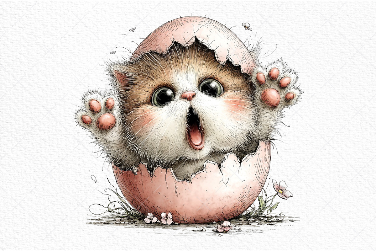 Easter Funny Cats Clipart Png, an Illustration by Craft Nest (Photo 9 of 11)