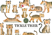 Tiger Clipart Set, a Decorative Illustration by Pati Paints (Thumbnail 1 of 11)