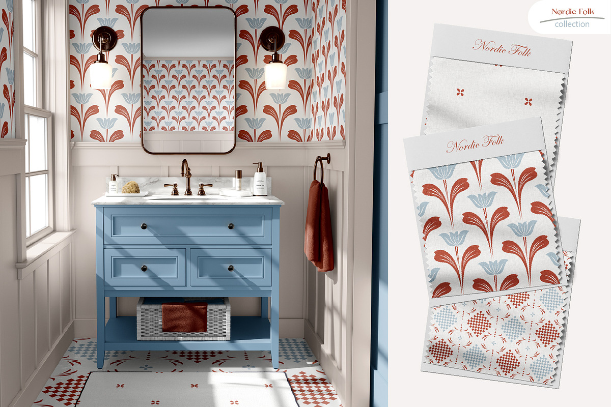 Nordic Folk - Seamless Patterns, a Pattern Graphic by InaCorart (Photo 8 of 11)
