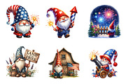 Watercolor Patriotic Gnome Clipart, an Illustration by CreationArt (Thumbnail 2 of 5)