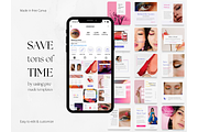 100 Color MakeUp Social Media Posts, a Social Media Template by PatternLab. (Thumbnail 3 of 9)