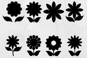 Sunflower Silhouette SVG, an Object Illustration by newminddesign