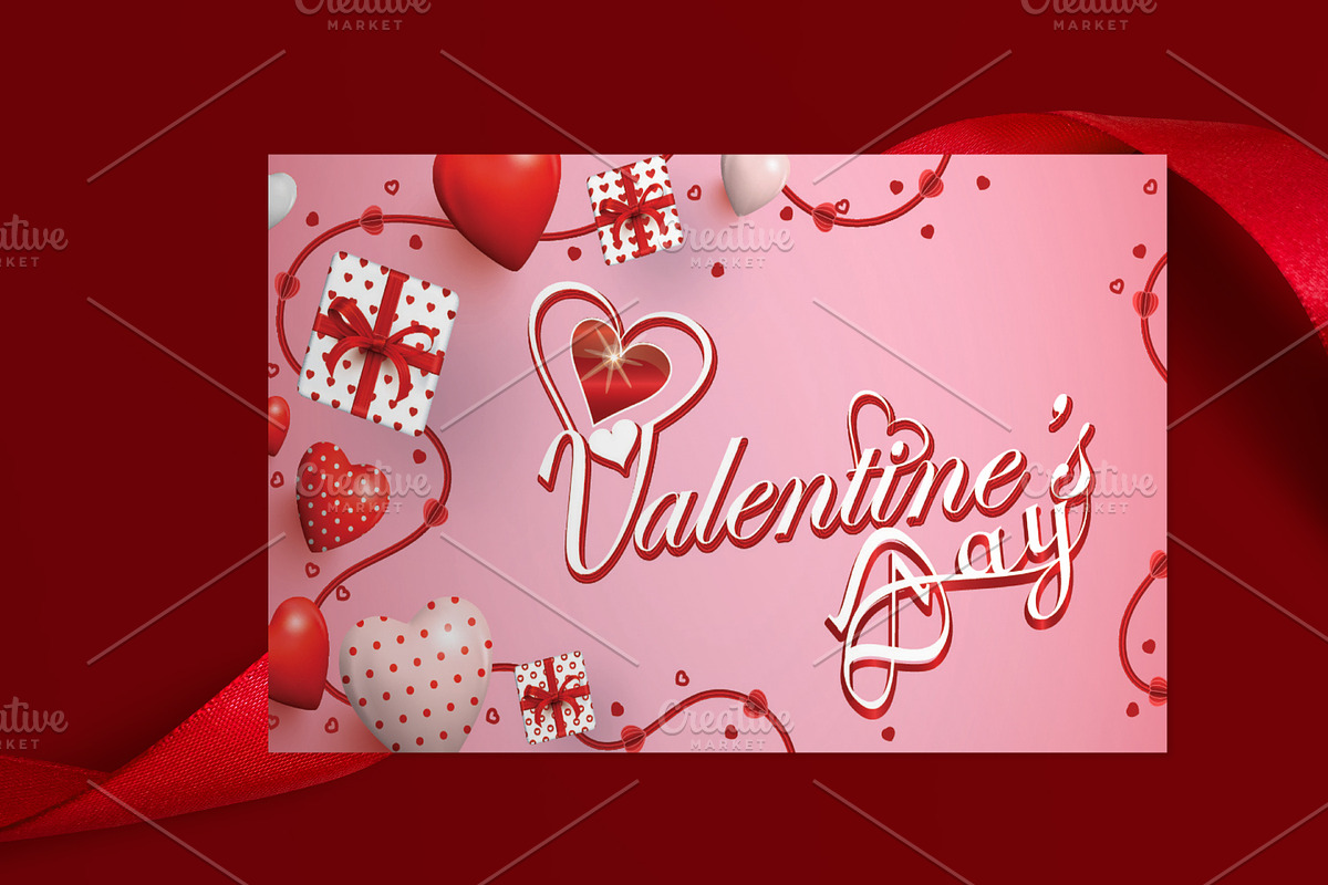 Valentine’s Day Card Template, a Card Template by FusionadCreates (Photo 3 of 5)