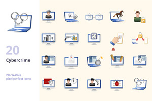Cybercrime 3D Icons Set Bundle, an Object Graphic by Aimagenarium@gmail.com