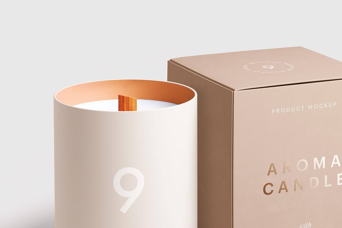 Candle Glass Package Mockup Set, a Household Mockup by GraphicWave (Photo 3 of 13)