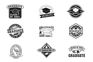 Set of Graduate Badges Concept, a Branding & Logo Template by Billah Hub
