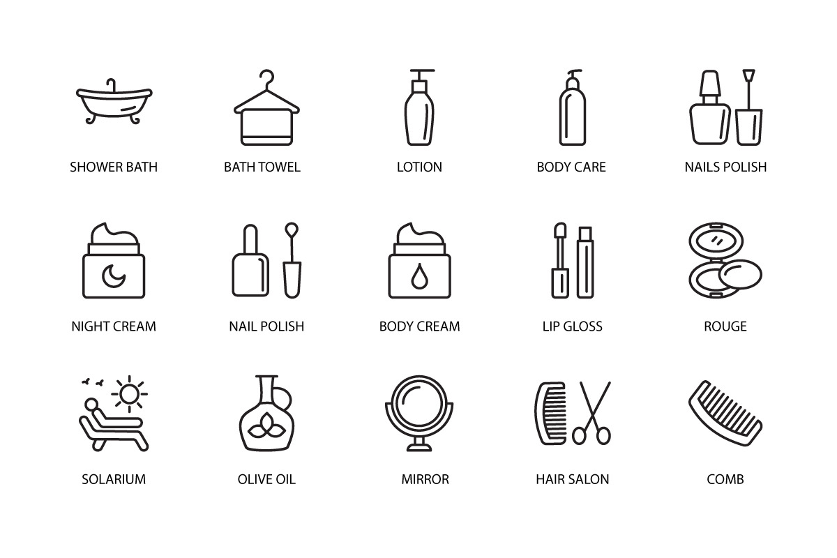 Beauty Salon, Makeup and Cosmetics, a Solid Icon by vectorstank