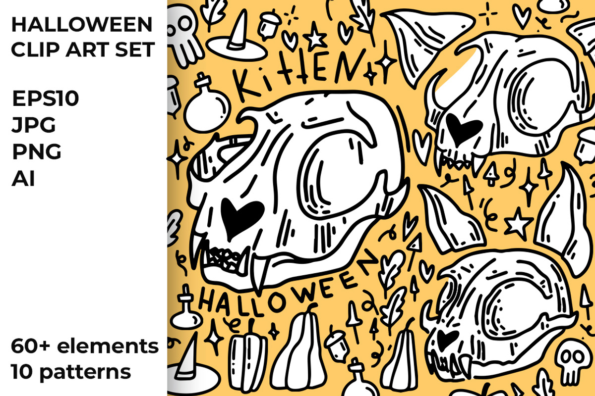Kitty Halloween! halloween clipart, a Wallpaper Graphic by Ja Polina ArtShop (Photo 1 of 14)