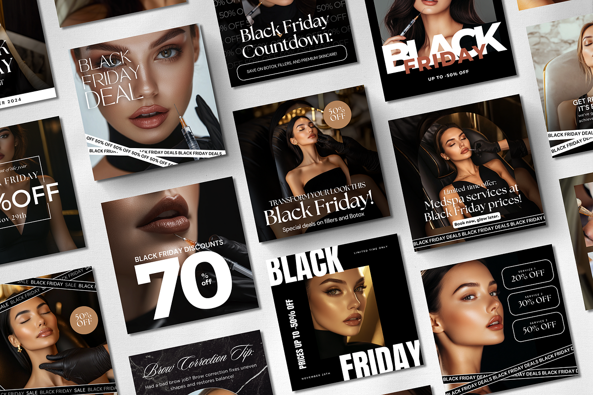 Black Friday Instagram Medspa, a Social Media Template by DesignsbyMariaStudio (Photo 3 of 10)
