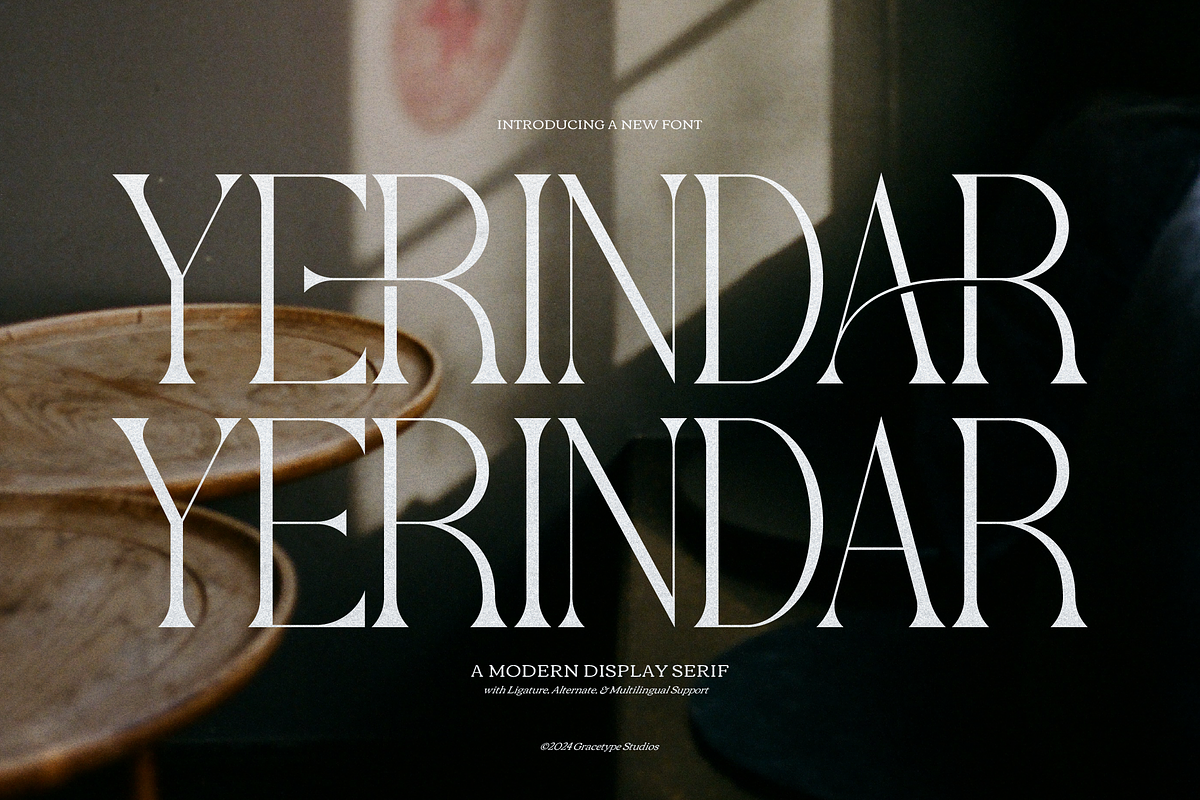 Yerindar | Modern Display Serif, a Serif Font by gracetype_studio (Photo 1 of 12)