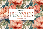 10 Watercolor Peonies Patterns, a Pattern Graphic by Motifs (Thumbnail 11 of 12)