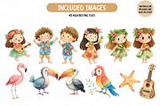 Watercolor Tropical Hawaii Clipart, an Illustration by TatiMockup (Thumbnail 3 of 6)