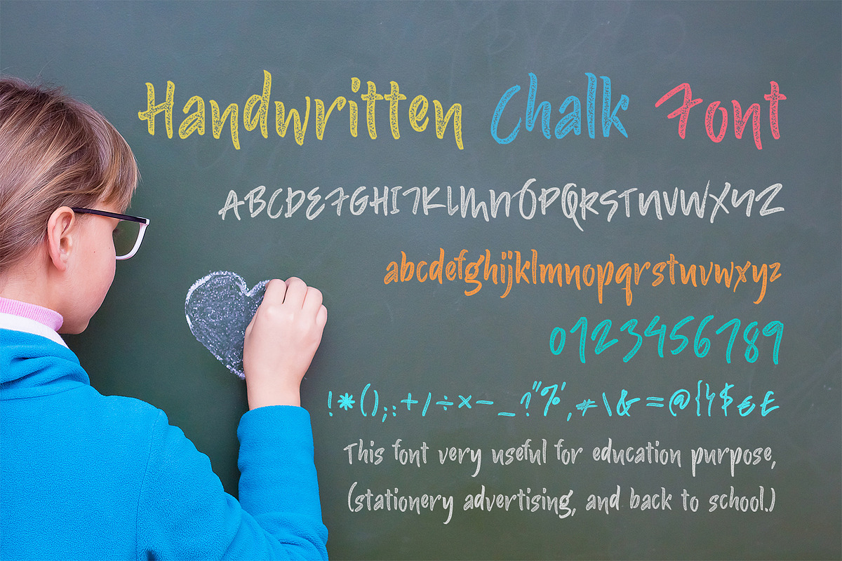 Handwritten Chalk Font, a Script Font by OWPictures (Photo 1 of 5)