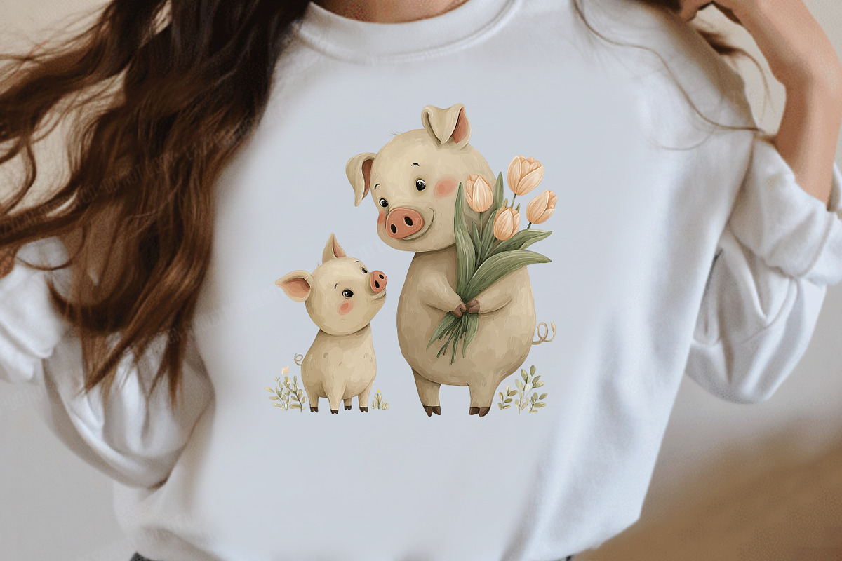 Pig Mother's Day pig Clipart, an Illustration by Designworld (Photo 7 of 8)